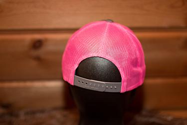 Grey & Hot Pink Contrast Stitch Hat-